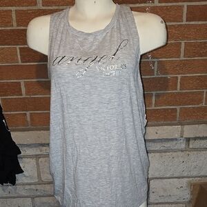 Victoria's Secret Relaxed Gray Sleeveless Tank Top